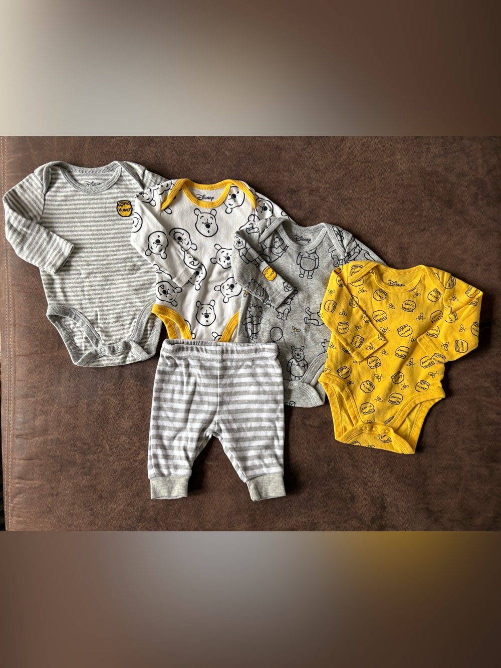 Disney Winnie the Pooh Gray & Yellow Baby Bundle